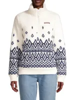 Fairisle Sherpa Quarter-Zip Sweater