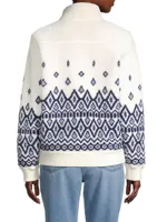 Fairisle Sherpa Quarter-Zip Sweater