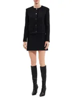 Wool-Blend Tweed Miniskirt