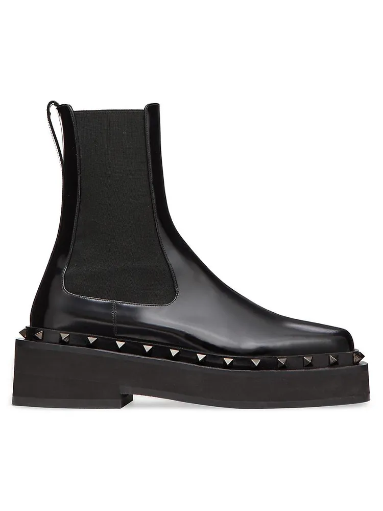 M-Way Rockstud Beatle Boots Calfskin With Tone-On-Tone Studs