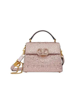VSling Mini Top Handle Handbag With Sparkling Embroidery