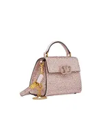 VSling Mini Top Handle Handbag With Sparkling Embroidery