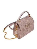 VSling Mini Top Handle Handbag With Sparkling Embroidery