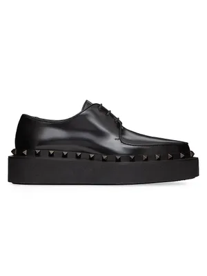 Rockstud M-Way Calfskin Derby Shoes With Matching Studs