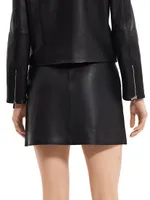 Leather A-Line Miniskirt
