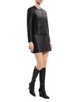 Leather A-Line Miniskirt