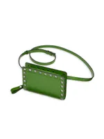 Rockstud Calfskin Neck Wallet