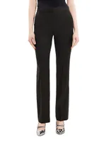 Mid-Rise Straight-Leg Wool Pants