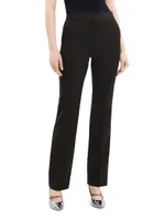 Mid-Rise Straight-Leg Wool Pants