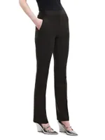 Mid-Rise Straight-Leg Wool Pants