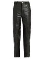 Straight-Leg Leather Pants