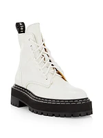 Leather Lace-Up Lug-Sole Boots