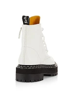 Leather Lace-Up Lug-Sole Boots