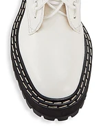 Leather Lace-Up Lug-Sole Boots