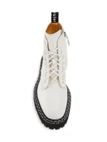 Leather Lace-Up Lug-Sole Boots