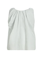 Tucked Linen Strapless Top