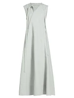 Linen Asymmetric Maxi Dress