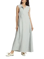 Linen Asymmetric Maxi Dress