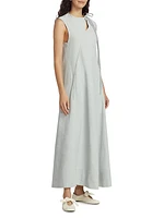 Linen Asymmetric Maxi Dress