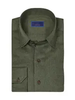 Solid Button-Down Casual Shirt