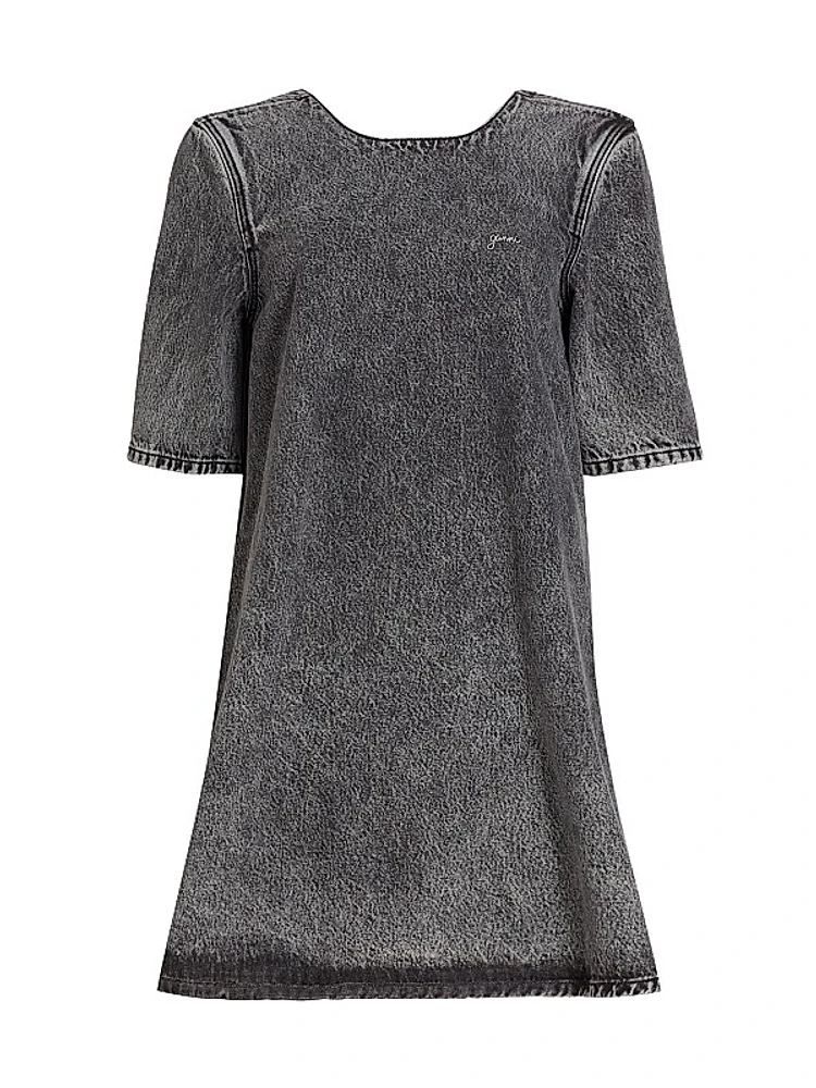 Washed Denim A-Line Minidress