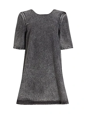 Washed Denim A-Line Minidress
