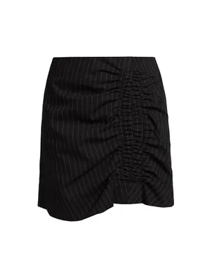 Pin-Striped Stretch Twill Miniskirt