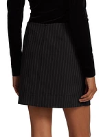 Pin-Striped Stretch Twill Miniskirt