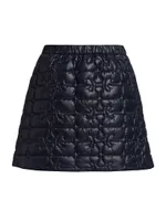 Shiny Quilted Shell Miniskirt