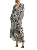 Zarela Printed Wrap Dress