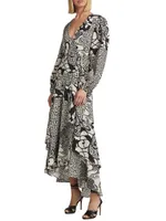 Zarela Printed Wrap Dress