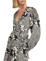 Zarela Printed Wrap Dress