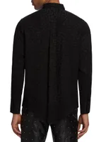 Classic Tonal Leopard Button-Front Shirt