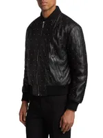 Studded Quilted Bomber Jacket