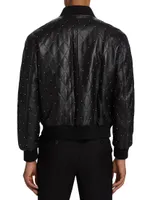 Studded Quilted Bomber Jacket