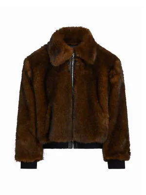 Faux-Fur Harrington Jacket