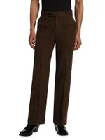 Straight-Fit Wool Trousers