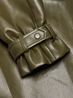 Jarrett Belted Vegan Leather Trench Coat