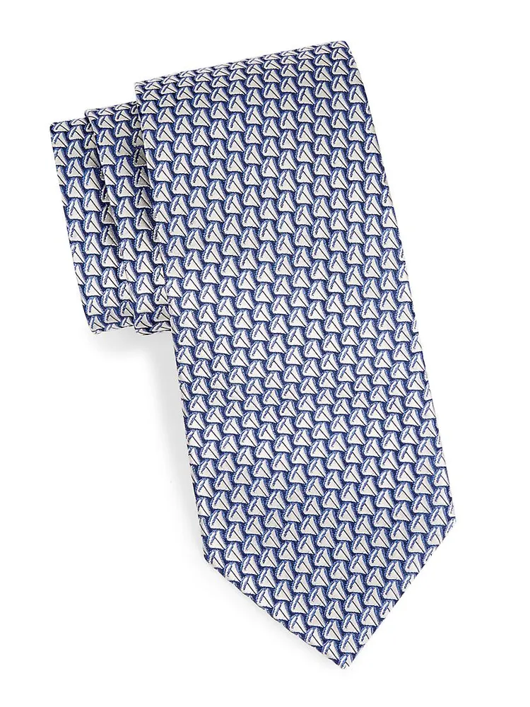 Sailboat Silk Jacquard Tie