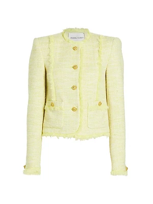 Fringed-Seam Tweed Jacket