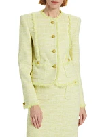 Fringed-Seam Tweed Jacket