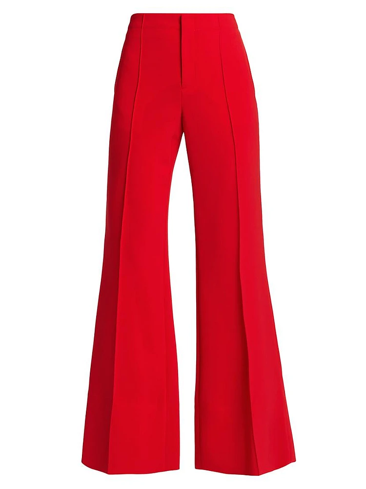 Wide-Leg Pintuck Trousers