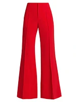 Wide-Leg Pintuck Trousers