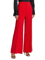 Wide-Leg Pintuck Trousers