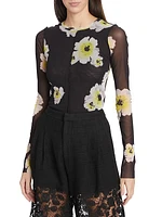 Wndrlust Kendra Floral Mesh Top