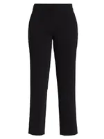 Stretch Crepe Straight-Leg Pants