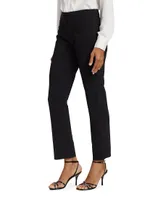 Stretch Crepe Straight-Leg Pants