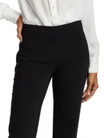 Stretch Crepe Straight-Leg Pants