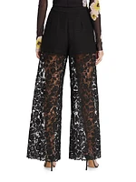 Corded Lace Straight-Leg Pants