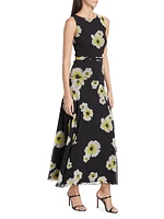 Wndrlust Mariyana Floral Cut-Out Midi-Dress